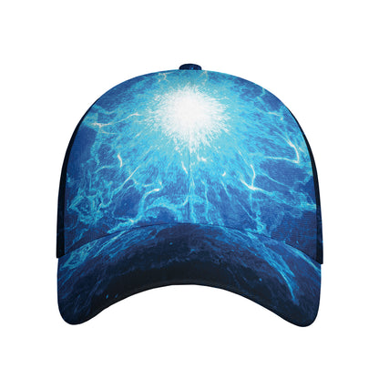 Blue Plasma Energy Print Baseball Cap