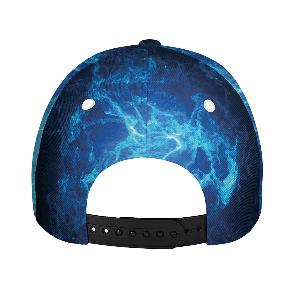 Blue Plasma Energy Print Baseball Cap