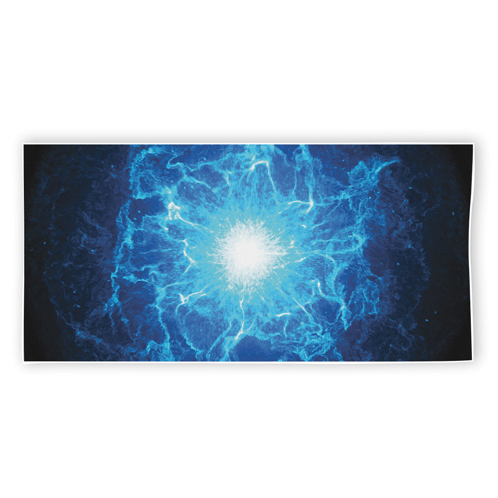 Blue Plasma Energy Print Beach Towel