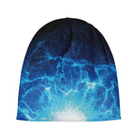 Blue Plasma Energy Print Beanie