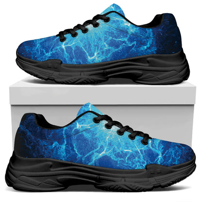 Blue Plasma Energy Print Black Chunky Shoes