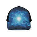 Blue Plasma Energy Print Black Mesh Trucker Hat