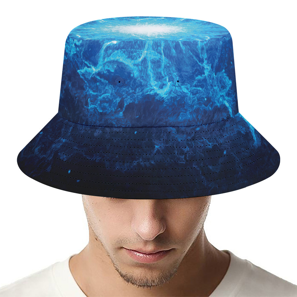 Blue Plasma Energy Print Bucket Hat