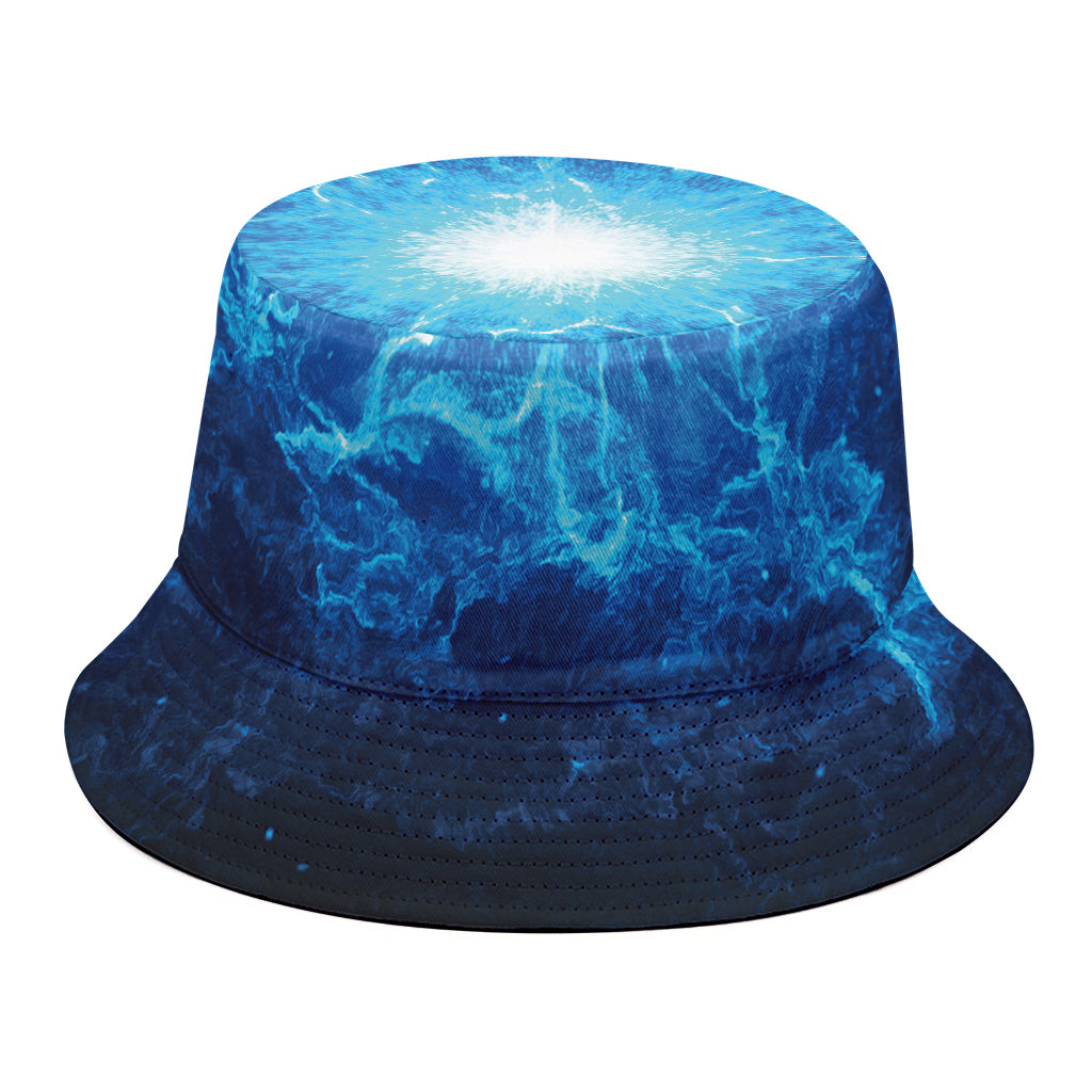 Blue Plasma Energy Print Bucket Hat