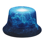 Blue Plasma Energy Print Bucket Hat