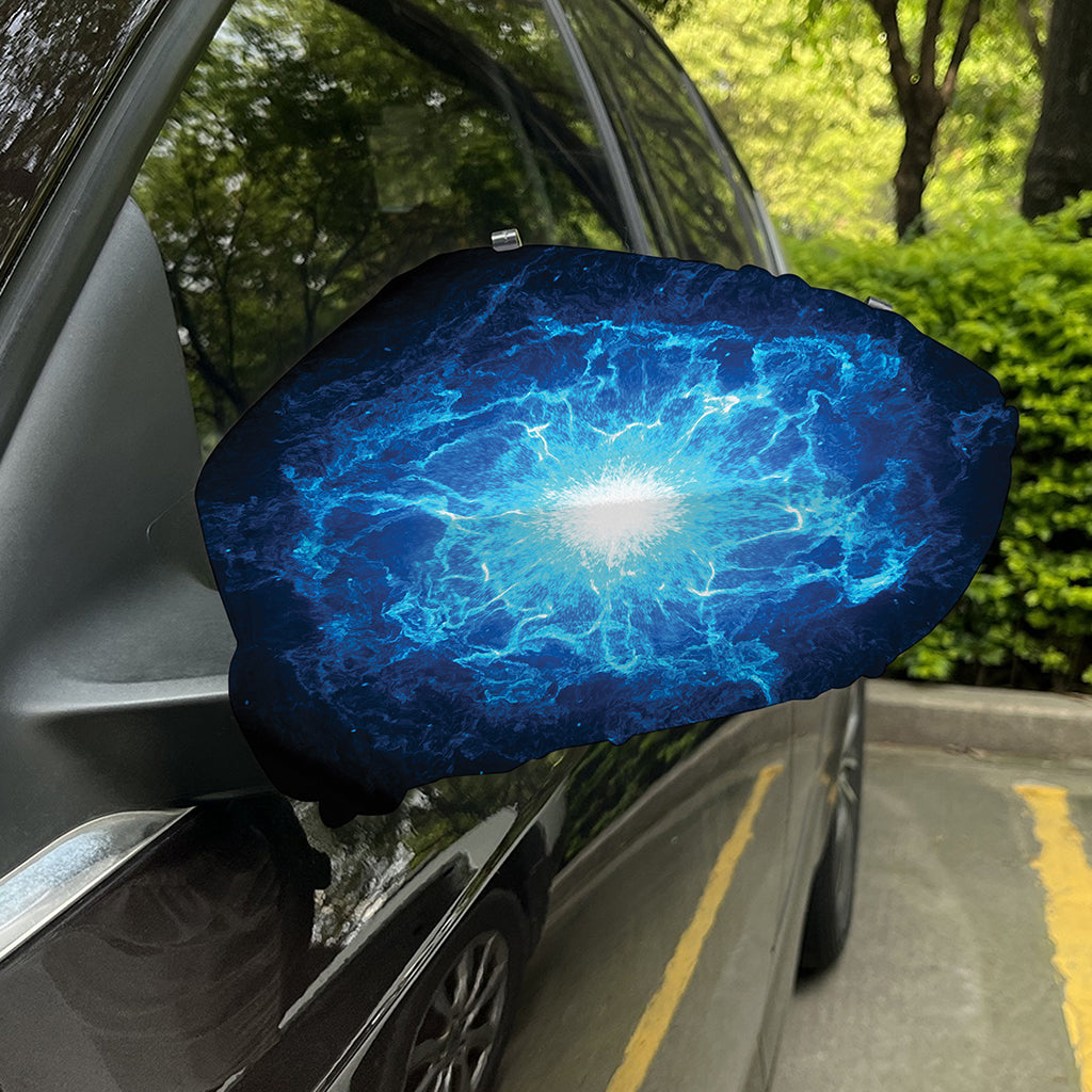 Blue Plasma Energy Print Car Side Mirror Covers