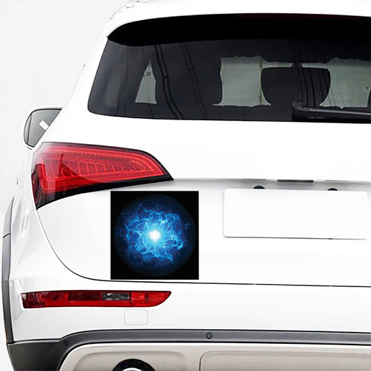 Blue Plasma Energy Print Car Sticker