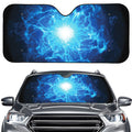 Blue Plasma Energy Print Car Windshield Sun Shade