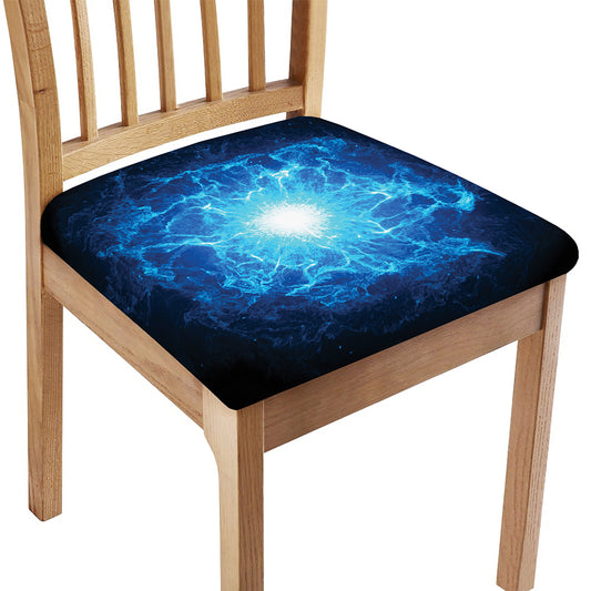 Blue Plasma Energy Print Chair Cushion Cover