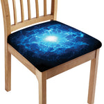 Blue Plasma Energy Print Chair Cushion Cover