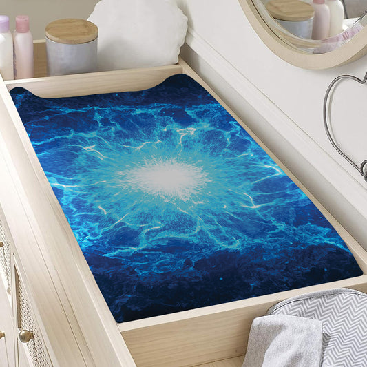 Blue Plasma Energy Print Changing Pad Cover
