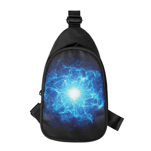 Blue Plasma Energy Print Chest Bag