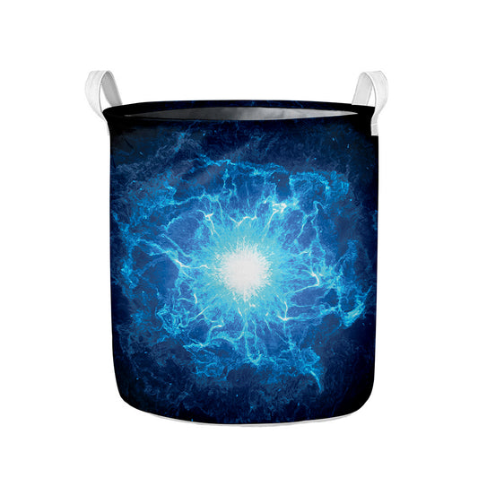 Blue Plasma Energy Print Collapsible Laundry Basket