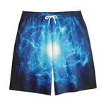 Blue Plasma Energy Print Cotton Shorts
