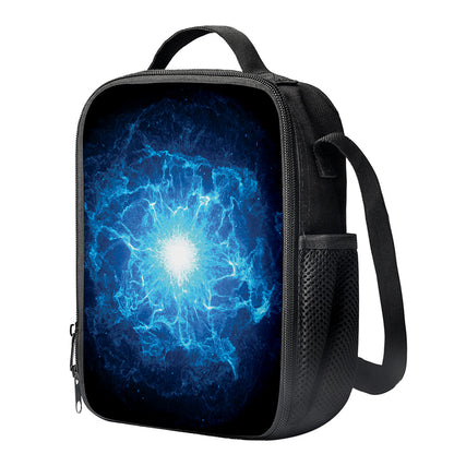 Blue Plasma Energy Print Crossbody Lunch Bag