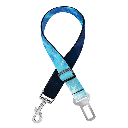Blue Plasma Energy Print Dog Seat Belt