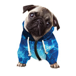 Blue Plasma Energy Print Dog Zip Up Hoodie