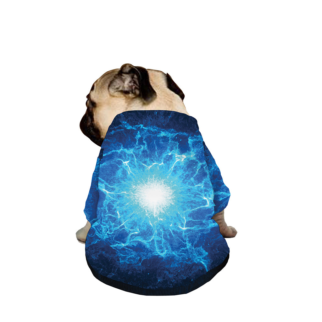 Blue Plasma Energy Print Dog Zip Up Jacket