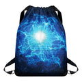 Blue Plasma Energy Print Drawstring Backpack