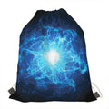 Blue Plasma Energy Print Drawstring Bag