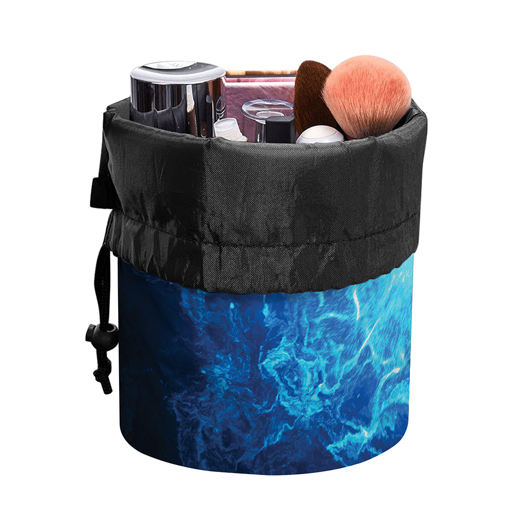 Blue Plasma Energy Print Drawstring Makeup Bag