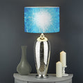 Blue Plasma Energy Print Drum Lamp Shade