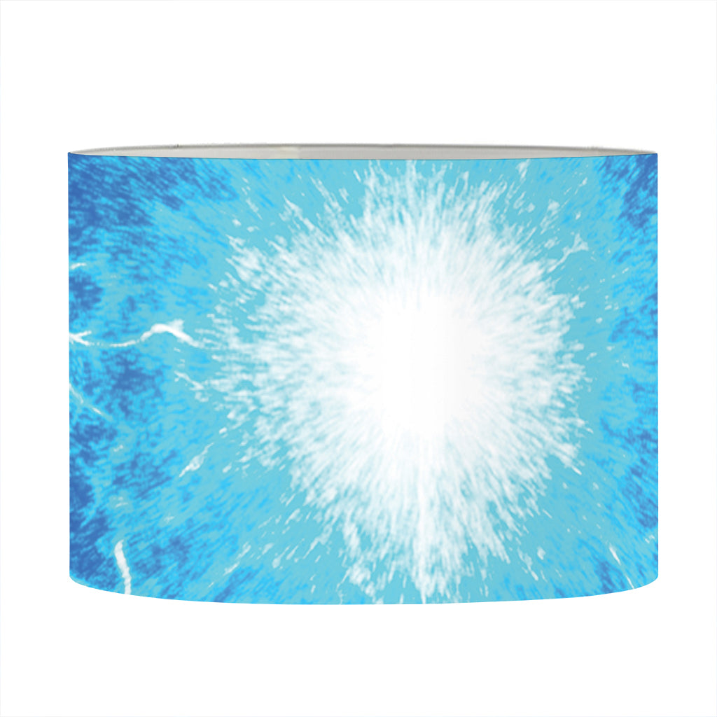 Blue Plasma Energy Print Drum Lamp Shade