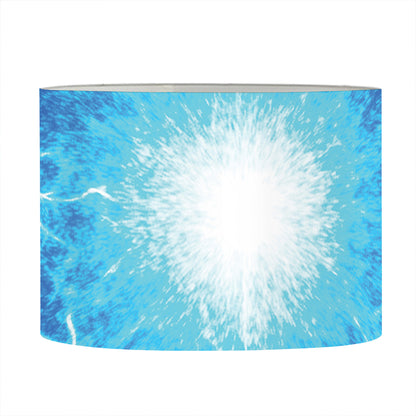 Blue Plasma Energy Print Drum Lamp Shade