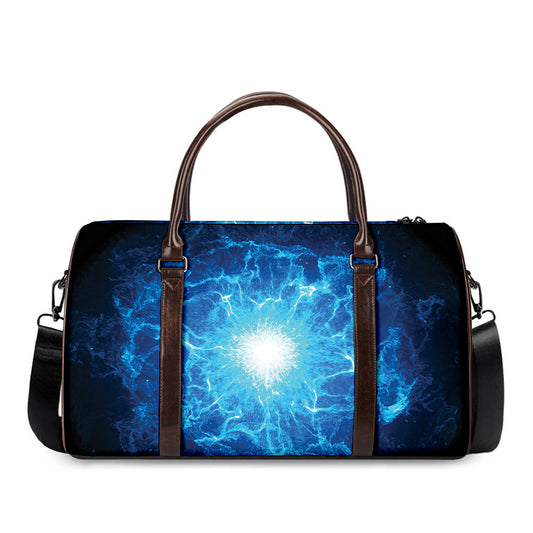 Blue Plasma Energy Print Duffle Bag