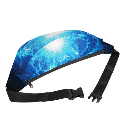 Blue Plasma Energy Print Fanny Pack