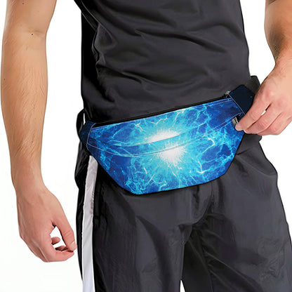 Blue Plasma Energy Print Fanny Pack