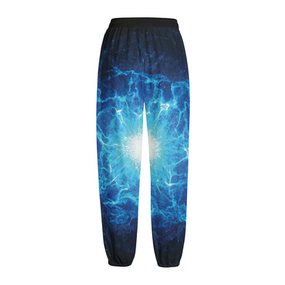 Blue Plasma Energy Print Fleece Lined Knit Pants