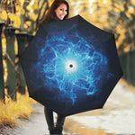 Blue Plasma Energy Print Foldable Umbrella