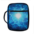 Blue Plasma Energy Print Front Pocket Bible Bag