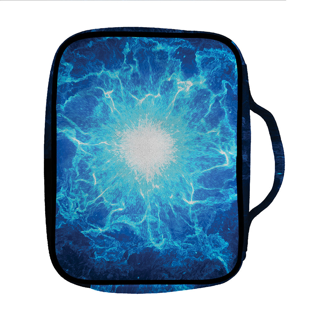 Blue Plasma Energy Print Front Pocket Bible Bag