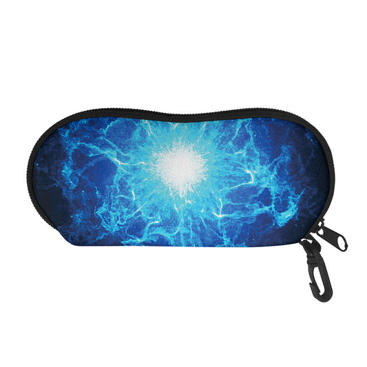 Blue Plasma Energy Print Glasses Case