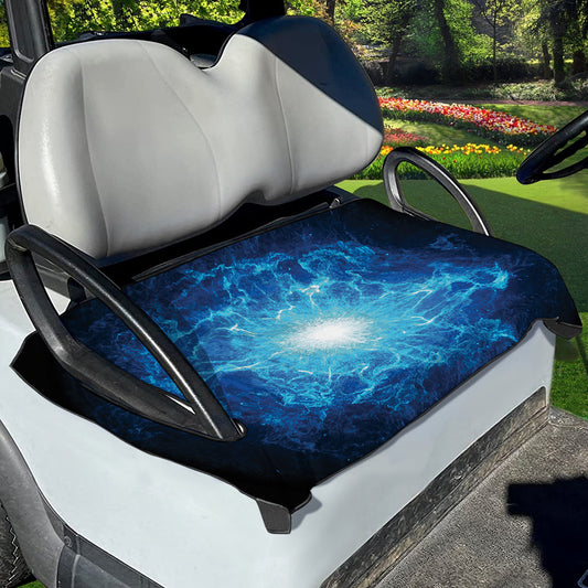 Blue Plasma Energy Print Golf Cart Seat Cover