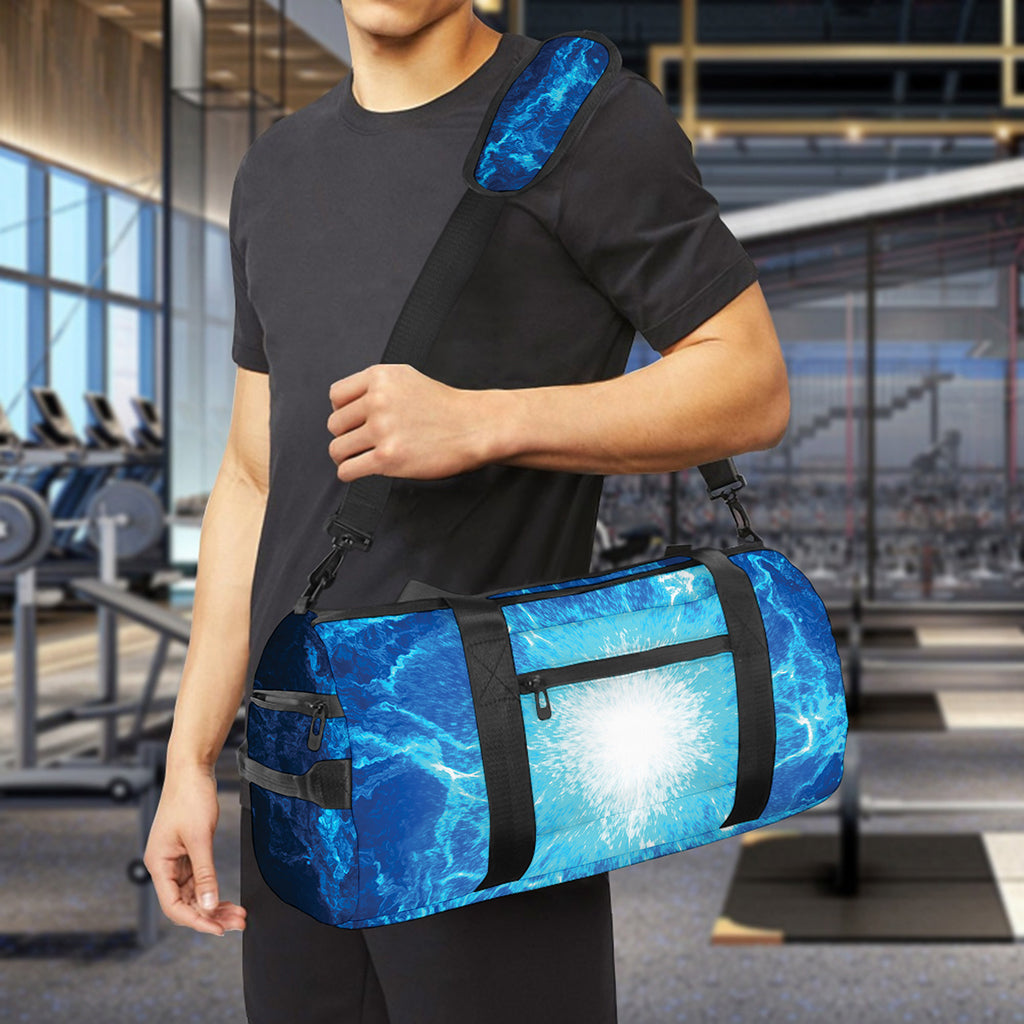 Blue Plasma Energy Print Gym Bag
