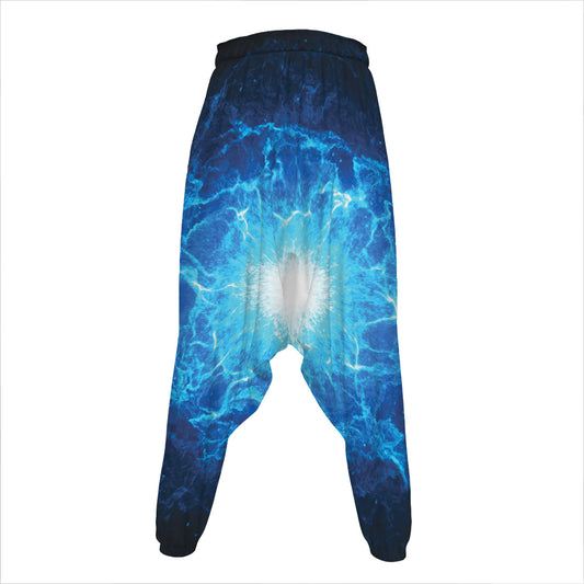 Blue Plasma Energy Print Hammer Pants