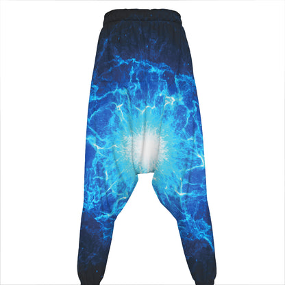 Blue Plasma Energy Print Hammer Pants