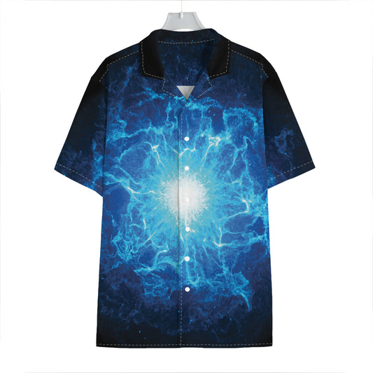 Blue Plasma Energy Print Hawaiian Shirt