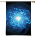Blue Plasma Energy Print House Flag