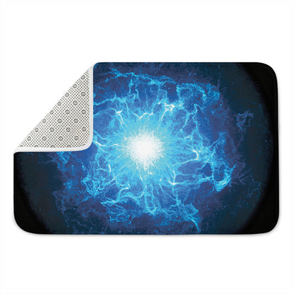 Blue Plasma Energy Print Indoor Door Mat