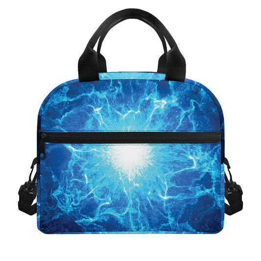 Blue Plasma Energy Print Insulated Lunch Bag