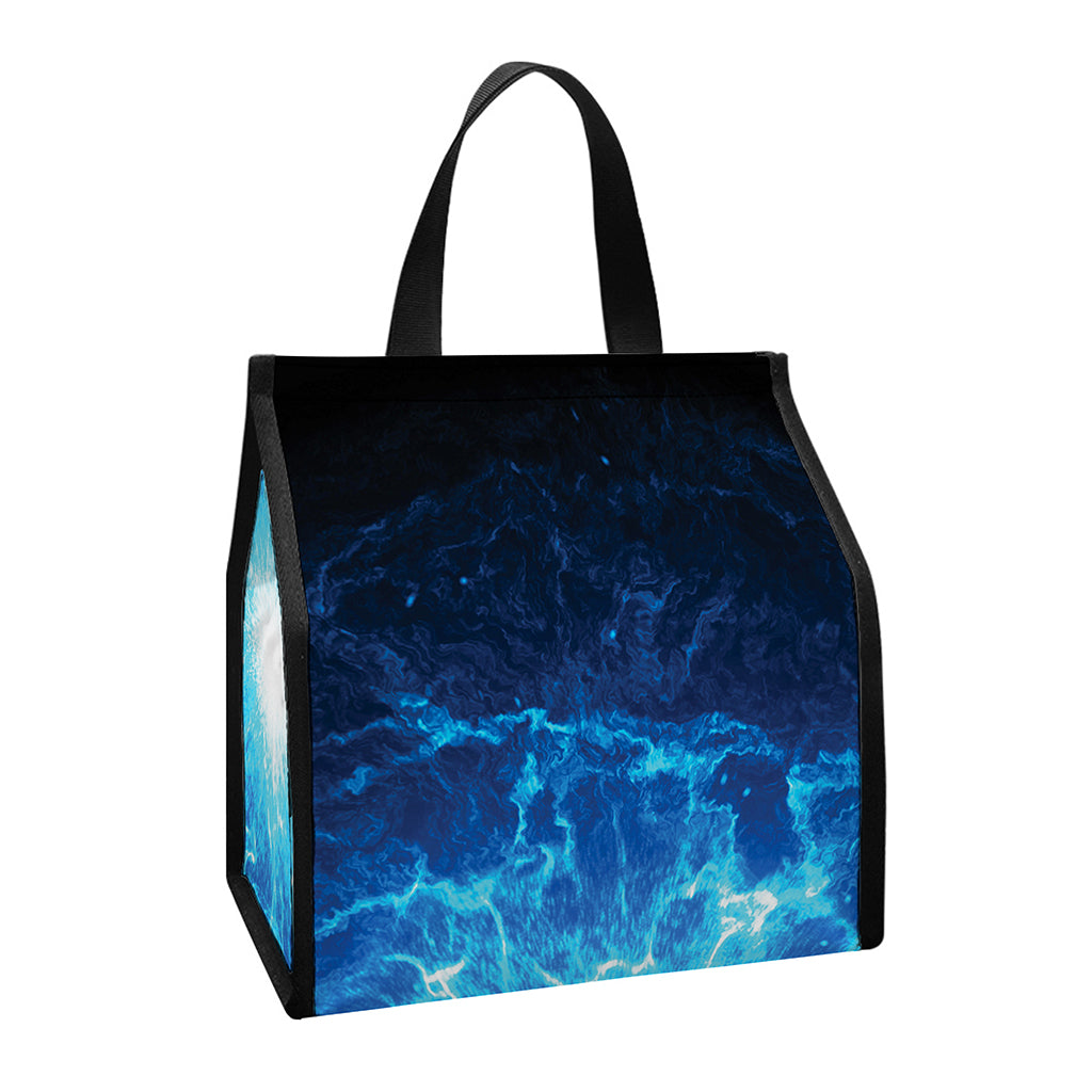 Blue Plasma Energy Print Insulated Lunch Tote