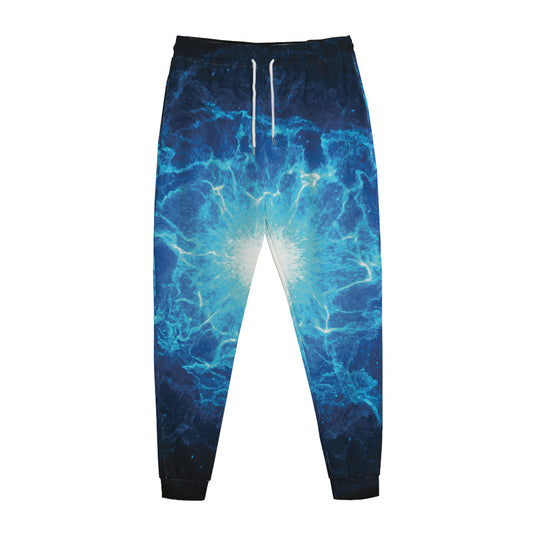 Blue Plasma Energy Print Jogger Pants