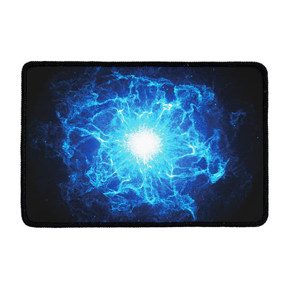 Blue Plasma Energy Print Kitchen Mat