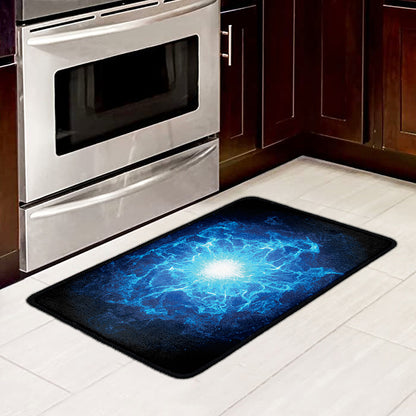 Blue Plasma Energy Print Kitchen Mat