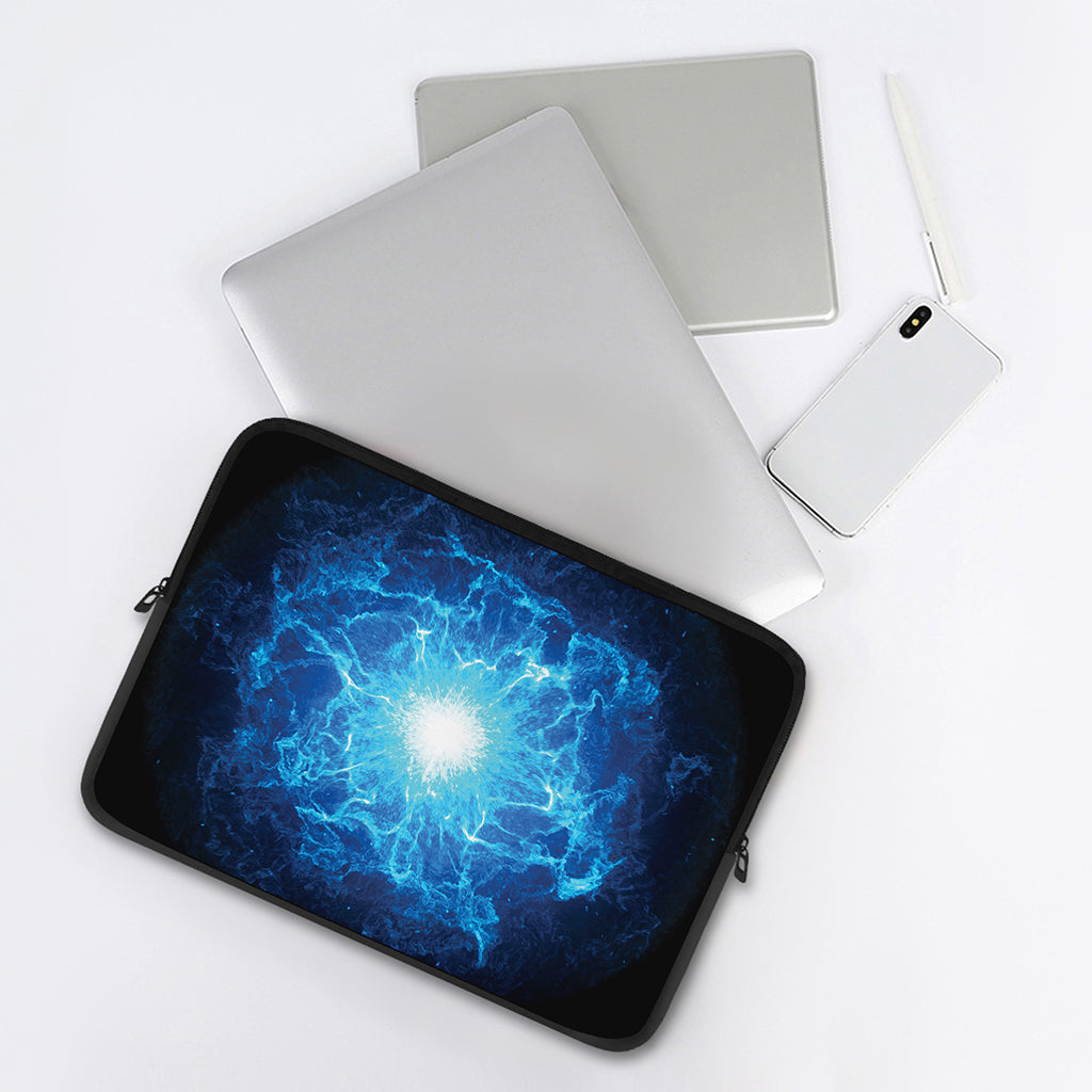 Blue Plasma Energy Print Laptop Sleeve