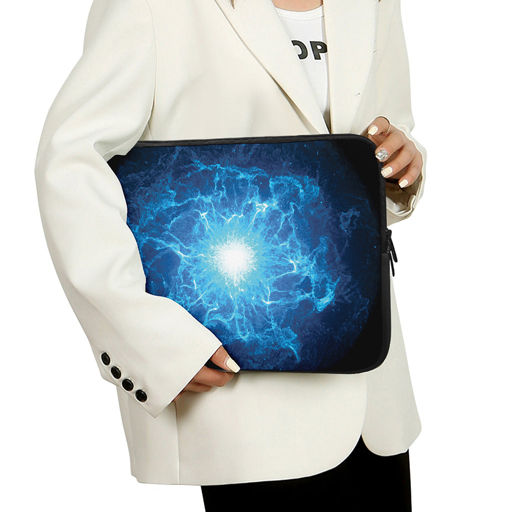 Blue Plasma Energy Print Laptop Sleeve